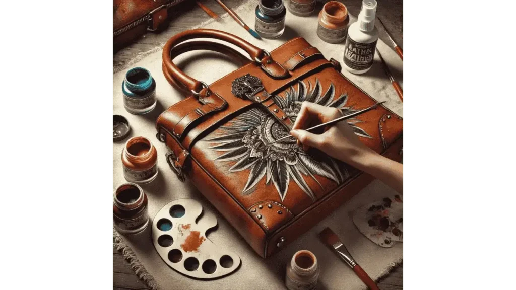 how to paint on leather bag