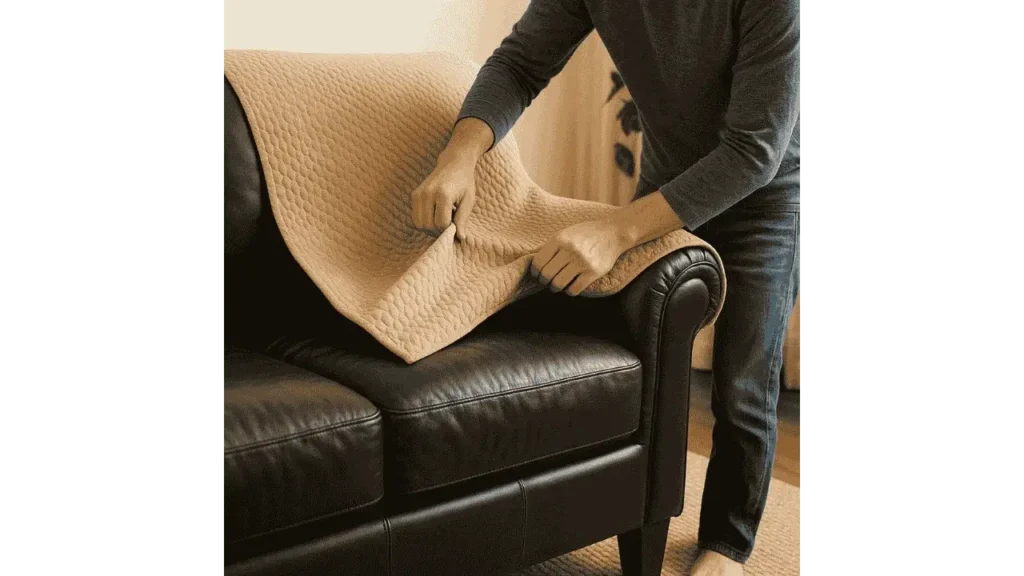 How to Slipcover a Leather Couch.