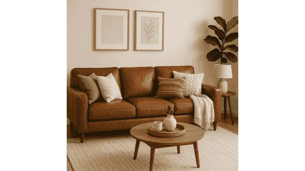 How to Style a Brown Leather Couch.