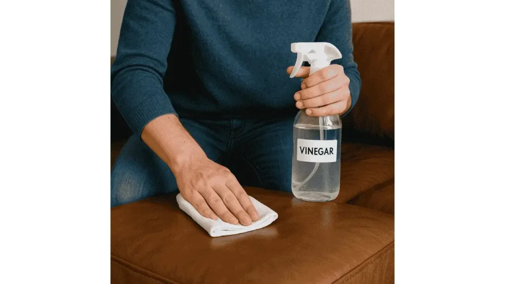 how to clean leather couch with vinegar.